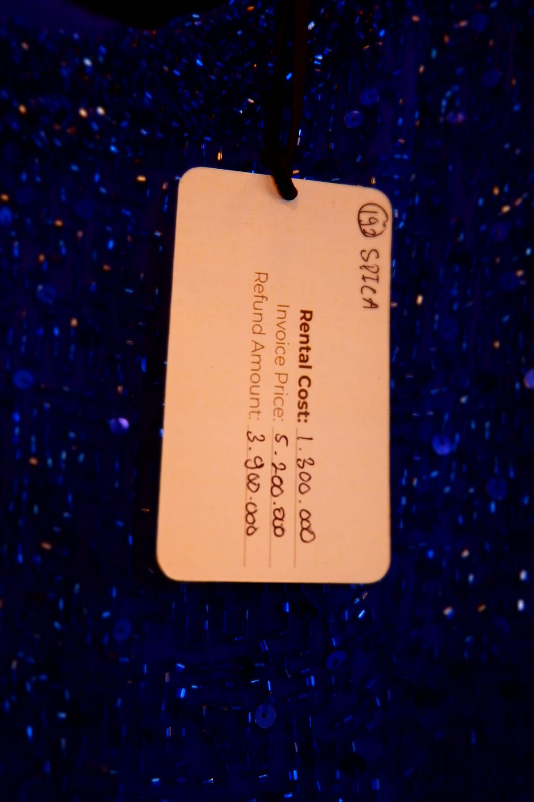 The Dress Library price tag